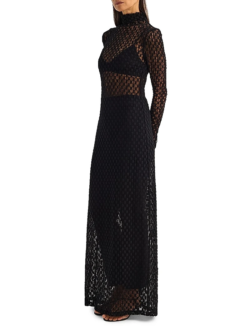 Geometric Lace Maxi Dress