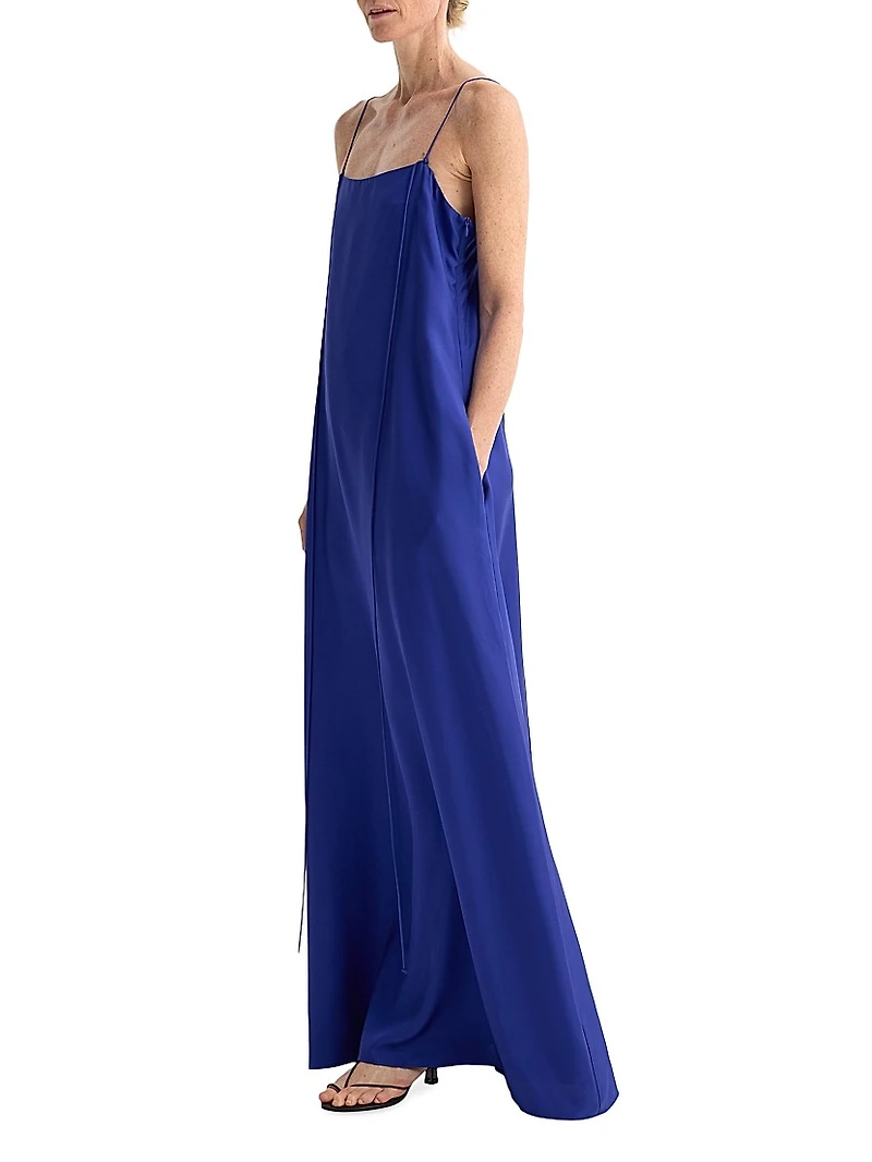 Silk Strap Maxi Dress