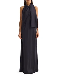Silk Foulard Halter Dress