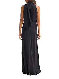 Silk Foulard Halter Dress