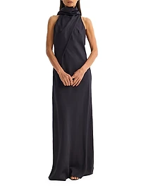Silk Foulard Halter Dress