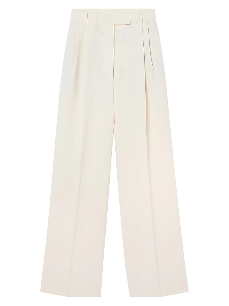 High-Rise Pleated Tailored Trousers