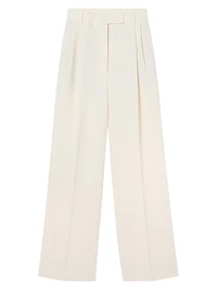 High-Rise Pleated Tailored Trousers
