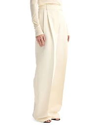 High-Rise Pleated Tailored Trousers