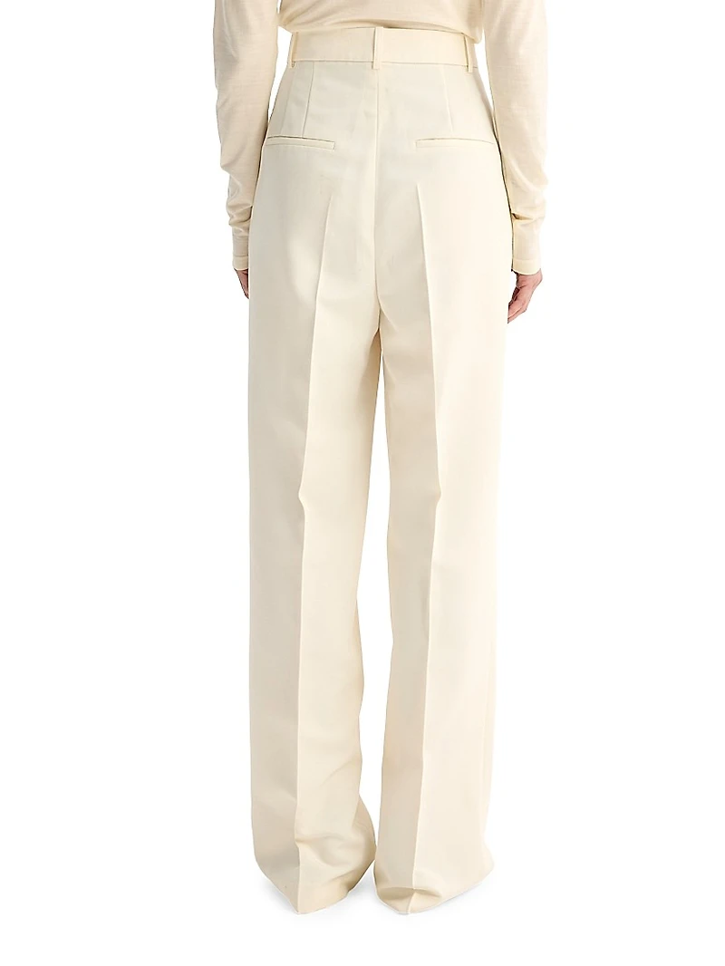 High-Rise Pleated Tailored Trousers