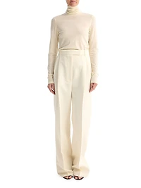 High-Rise Pleated Tailored Trousers