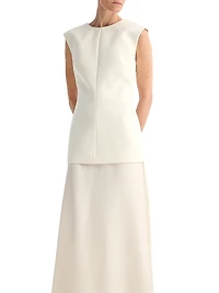 Open Back Silk and Wool-Blend Maxi Dress