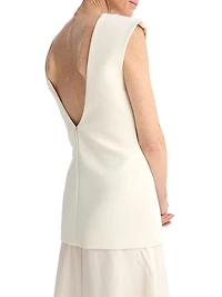 Open Back Silk and Wool-Blend Maxi Dress
