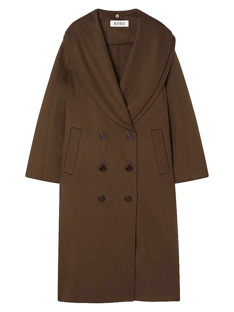 Double-Faced Wool Scarf Coat