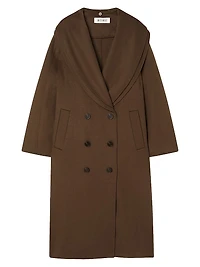 Double-Faced Wool Scarf Coat
