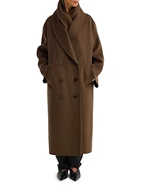 Double-Faced Wool Scarf Coat