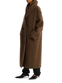 Double-Faced Wool Scarf Coat