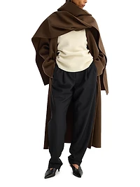 Double-Faced Wool Scarf Coat