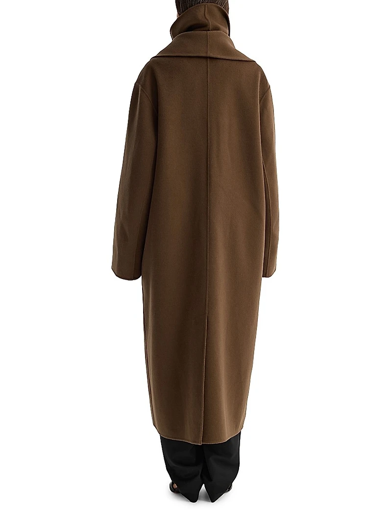 Double-Faced Wool Scarf Coat