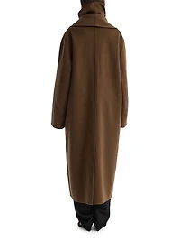 Double-Faced Wool Scarf Coat