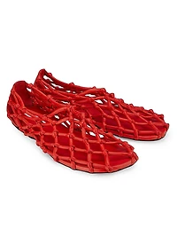 Knotted Leather Ballerina Flats