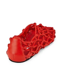 Knotted Leather Ballerina Flats