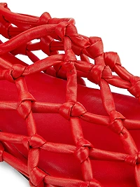 Knotted Leather Ballerina Flats