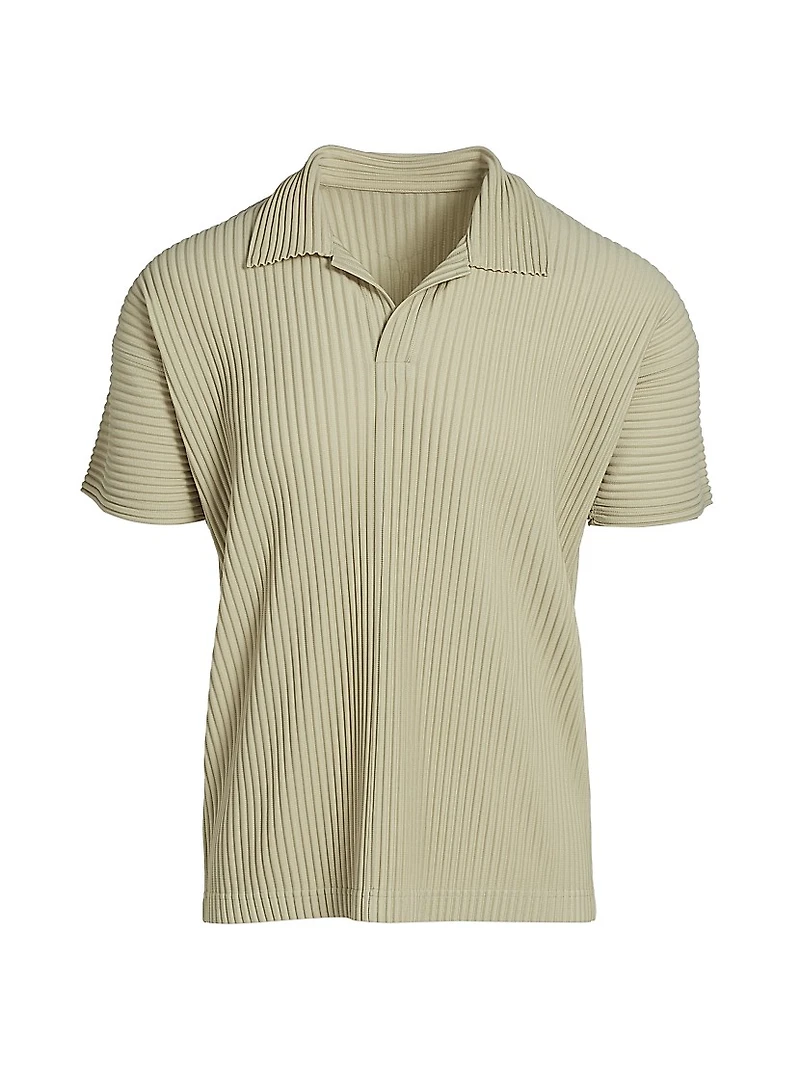Classic Rib-Knit Polo Shirt
