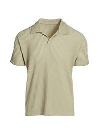 Classic Rib-Knit Polo Shirt