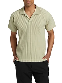 Classic Rib-Knit Polo Shirt