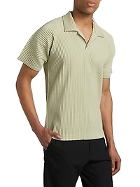 Classic Rib-Knit Polo Shirt