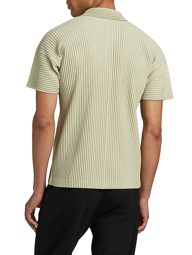 Classic Rib-Knit Polo Shirt