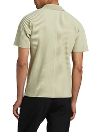 Classic Rib-Knit Polo Shirt