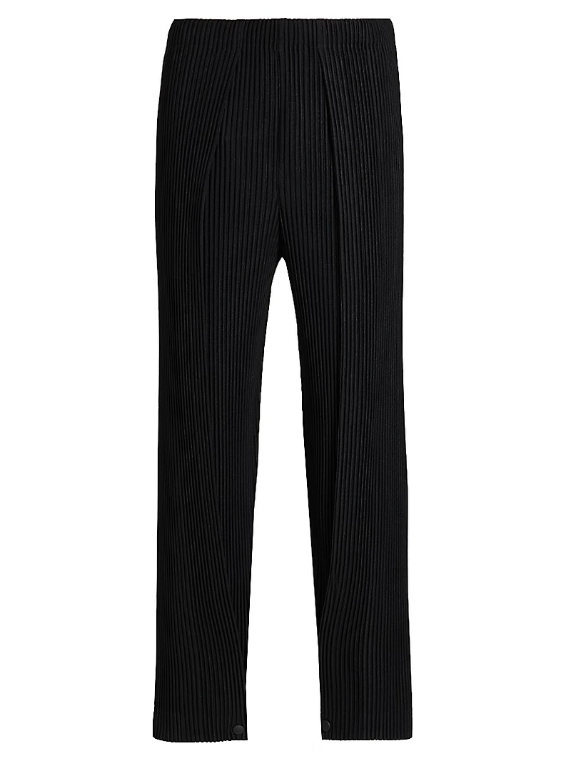 Snap-Cuff Pleats Pants