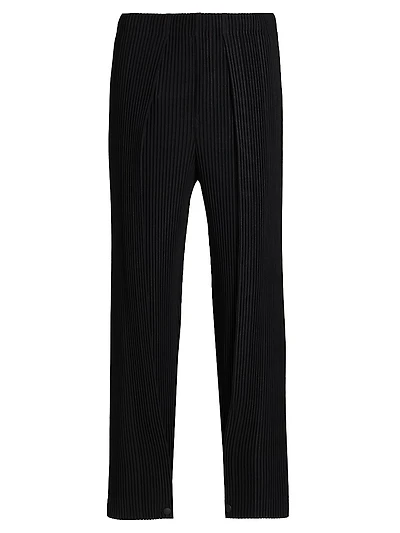 Snap-Cuff Pleats Pants
