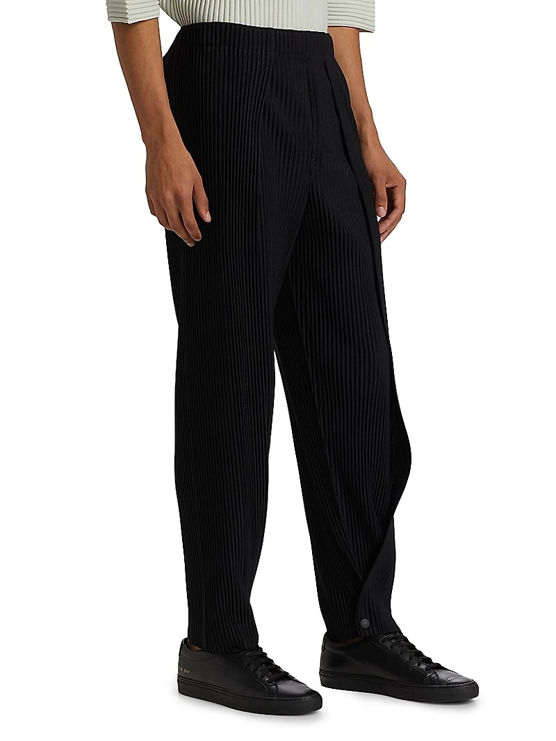 Snap-Cuff Pleats Pants