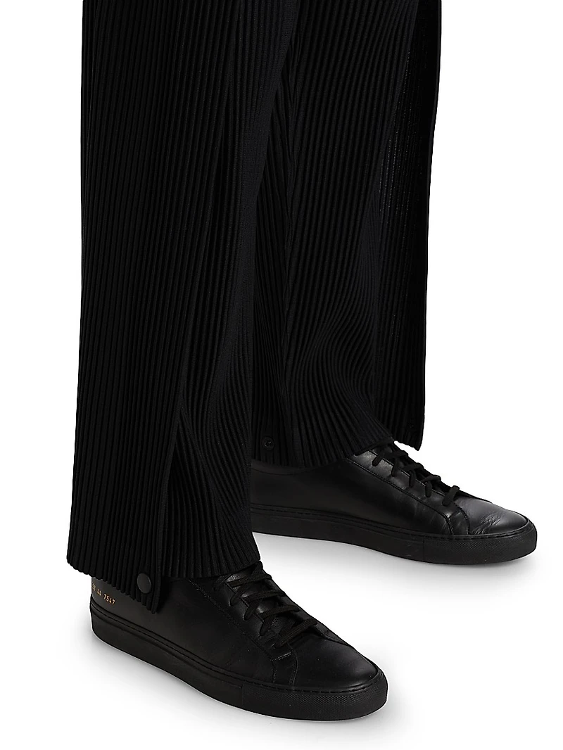 Snap-Cuff Pleats Pants