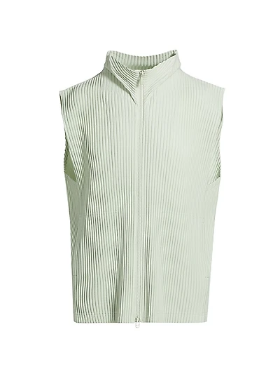 Monthly Colors March Pleated Zip-Up Vest