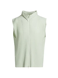 Monthly Colors March Pleated Zip-Up Vest