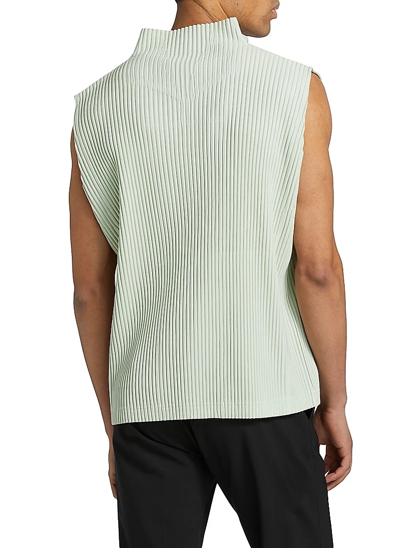 Monthly Colors March Pleated Zip-Up Vest