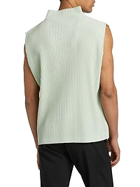 Monthly Colors March Pleated Zip-Up Vest