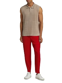 Mesh Sleeveless Polo Shirt