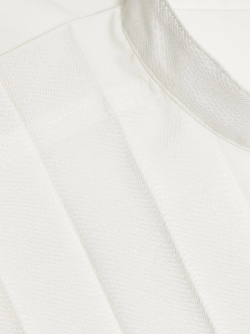 Edge Pleated Short-Sleeve Shirt