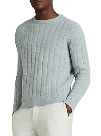 Minsk Cable-Knit Crewneck Sweater