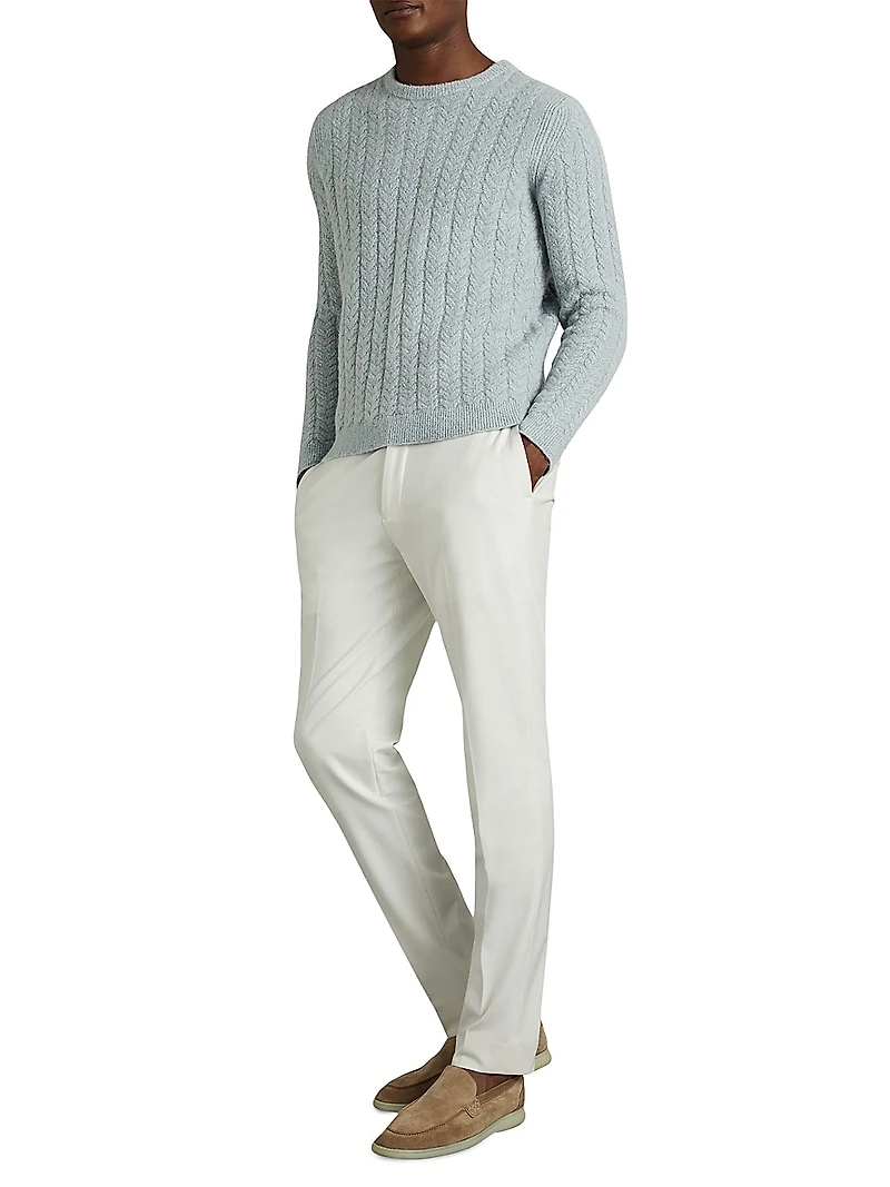Minsk Cable-Knit Crewneck Sweater