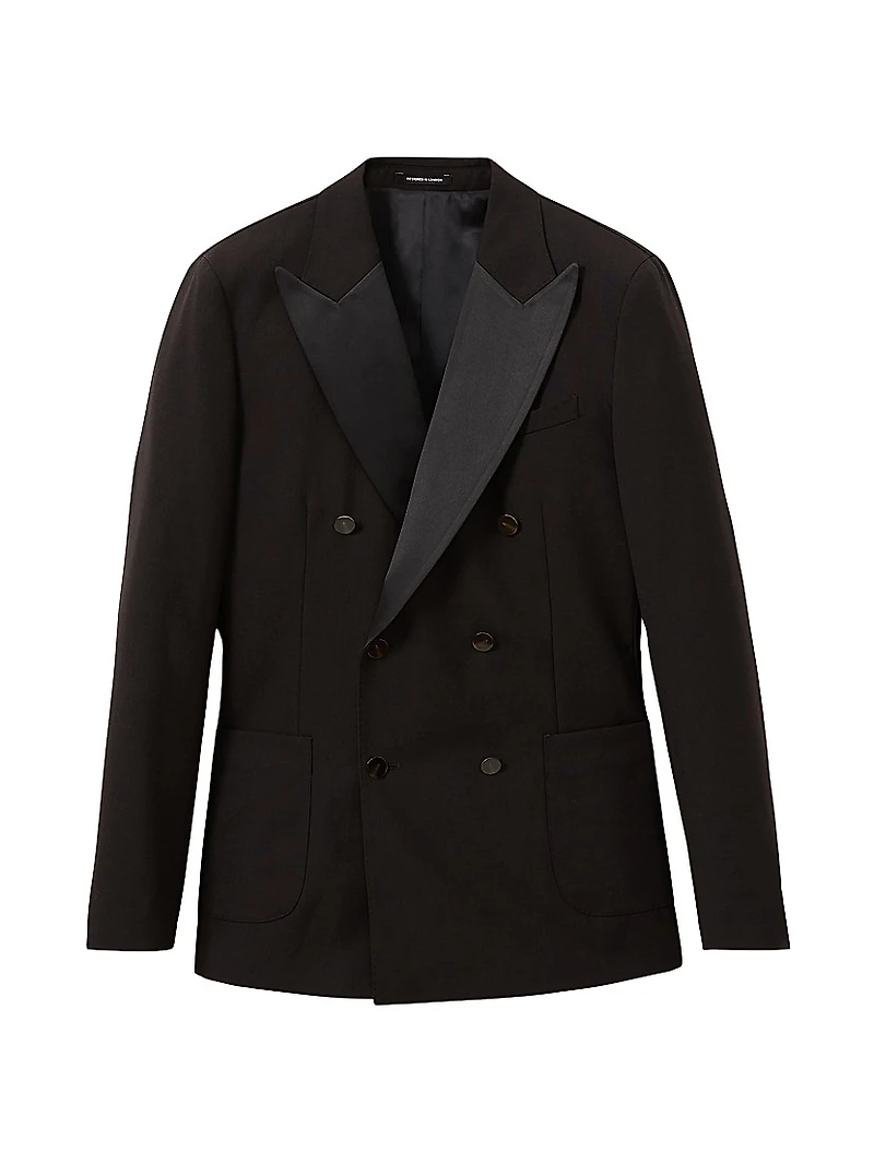 Shadow Wool Double-Breasted Blazer