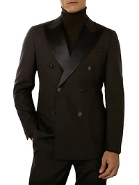 Shadow Wool Double-Breasted Blazer