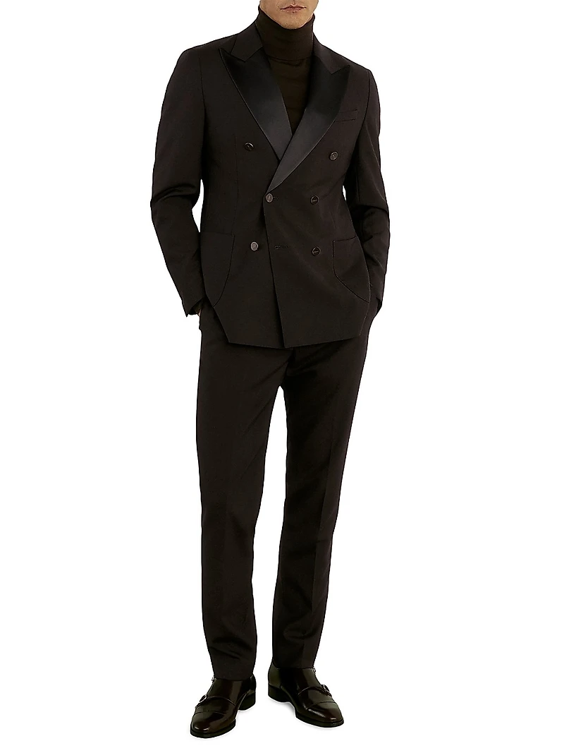 Shadow Wool Double-Breasted Blazer