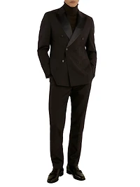 Shadow Wool Double-Breasted Blazer