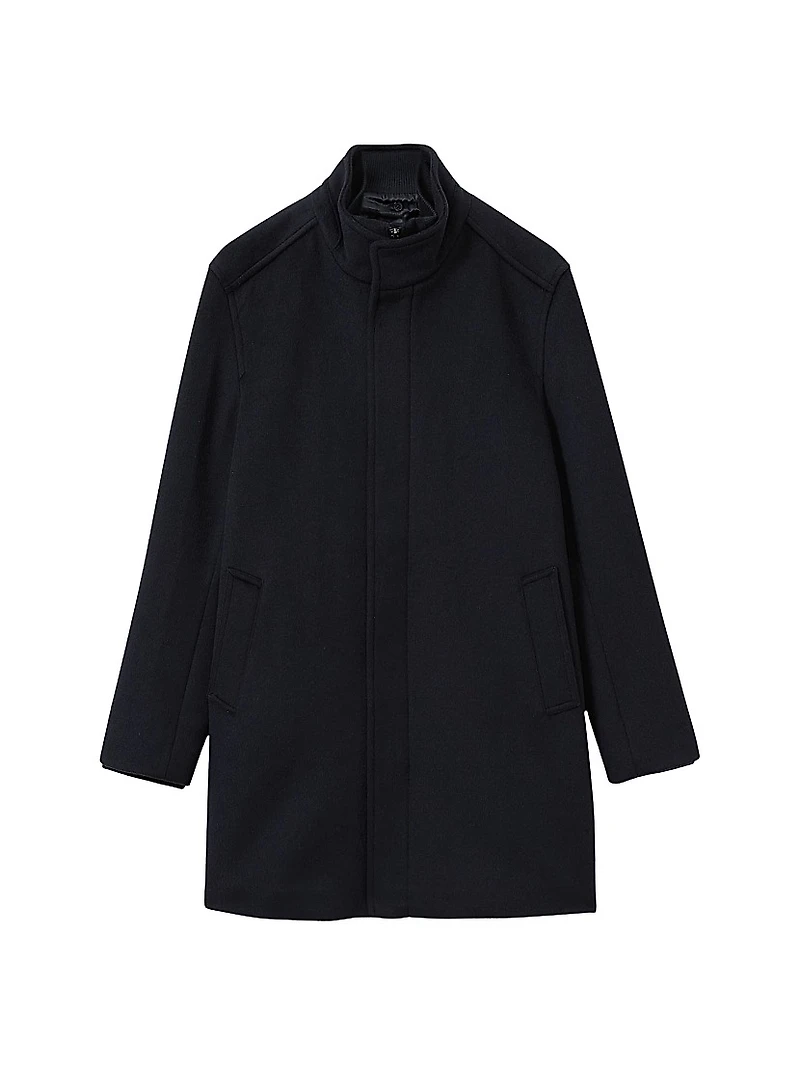 Bhule Wool-Blend Stand-Collar Coat