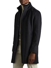 Bhule Wool-Blend Stand-Collar Coat