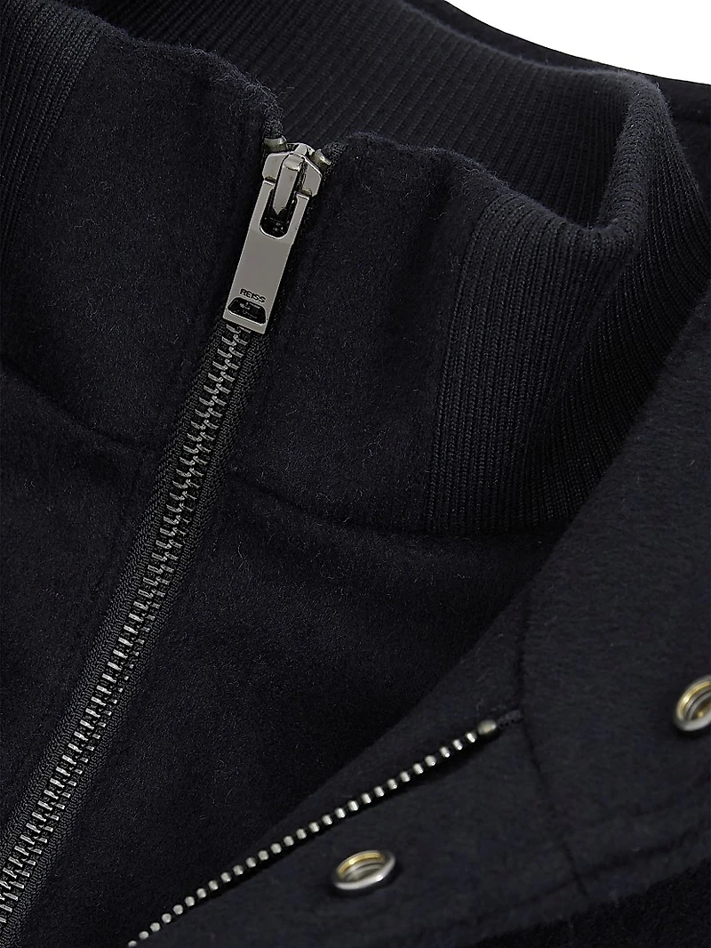 Bhule Wool-Blend Stand-Collar Coat