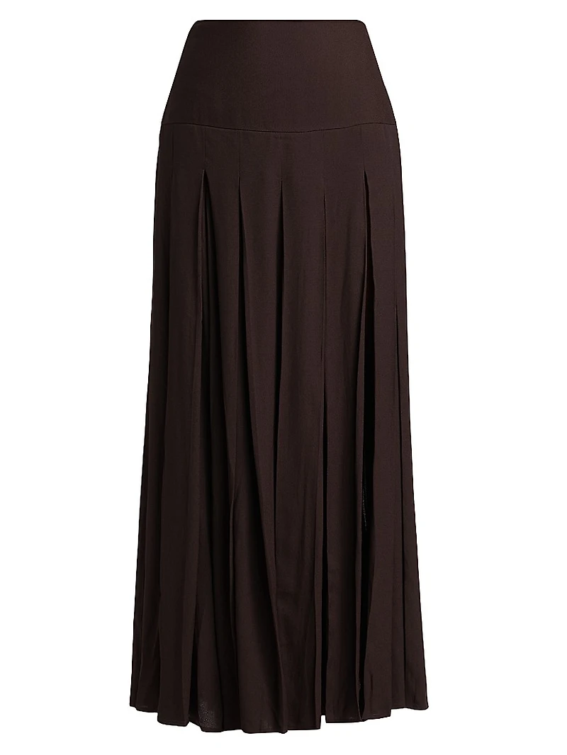 Nancy Pleated Midi-Skirt