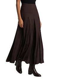 Nancy Pleated Midi-Skirt