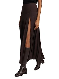 Nancy Pleated Midi-Skirt